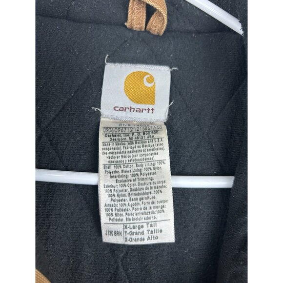 Vintage Carhartt J130 Hooded Coat Jacket Men's XL BRN Canvas Zip RN 14806 - Picture 7 of 12